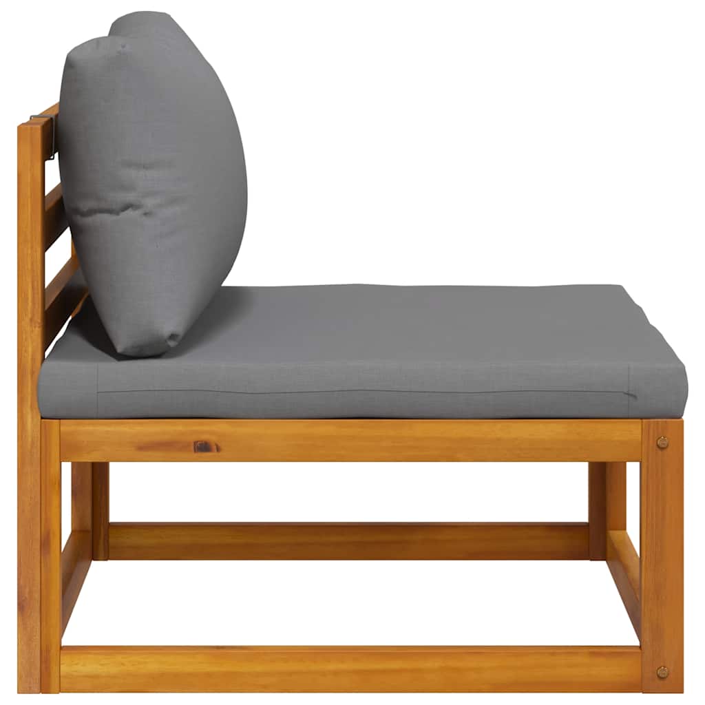 Midtsofa med pute solid acacia -tre - mørk grå, 1, sentersofa - number 4.