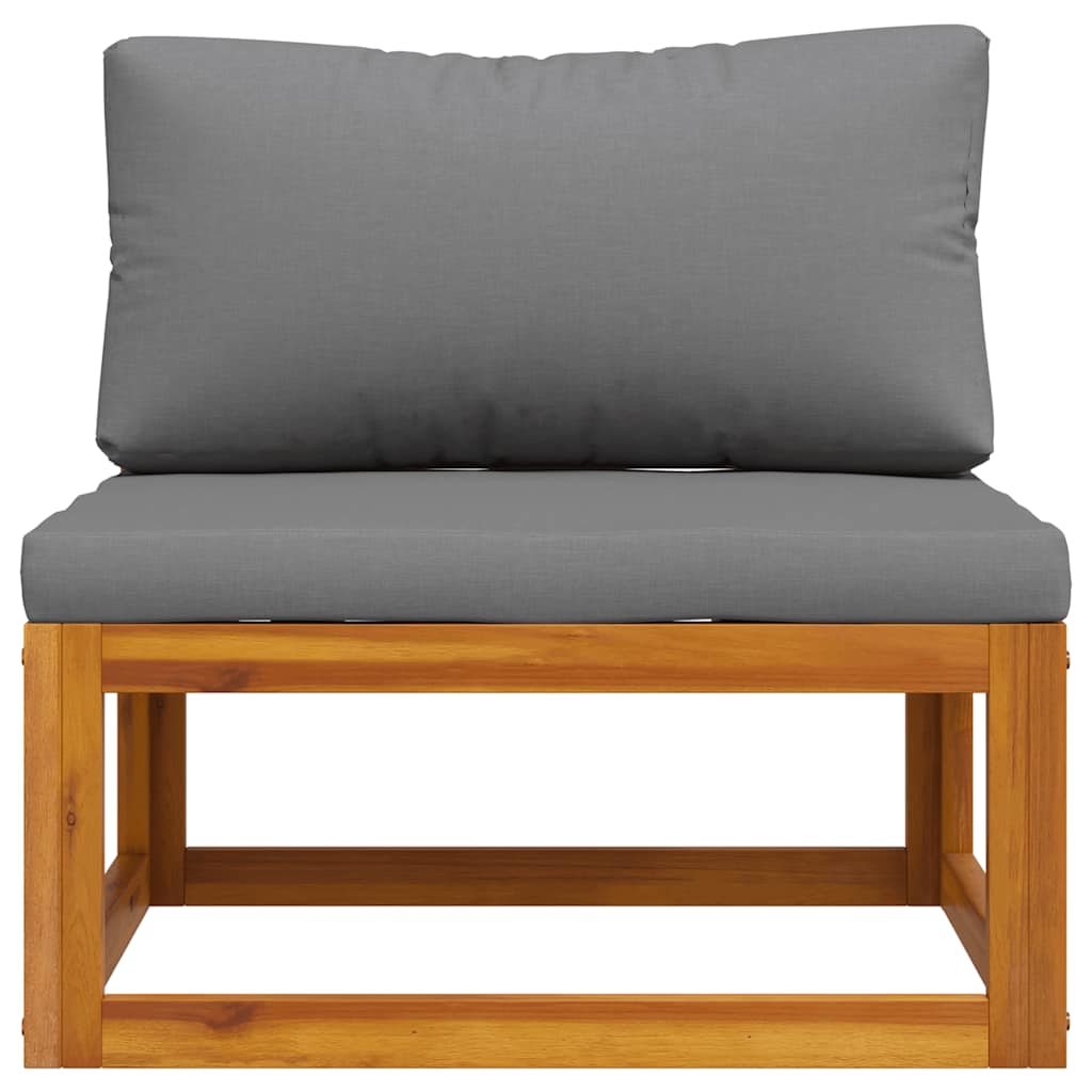 Midtsofa med pute solid acacia -tre - mørk grå, 1, sentersofa - number 3.