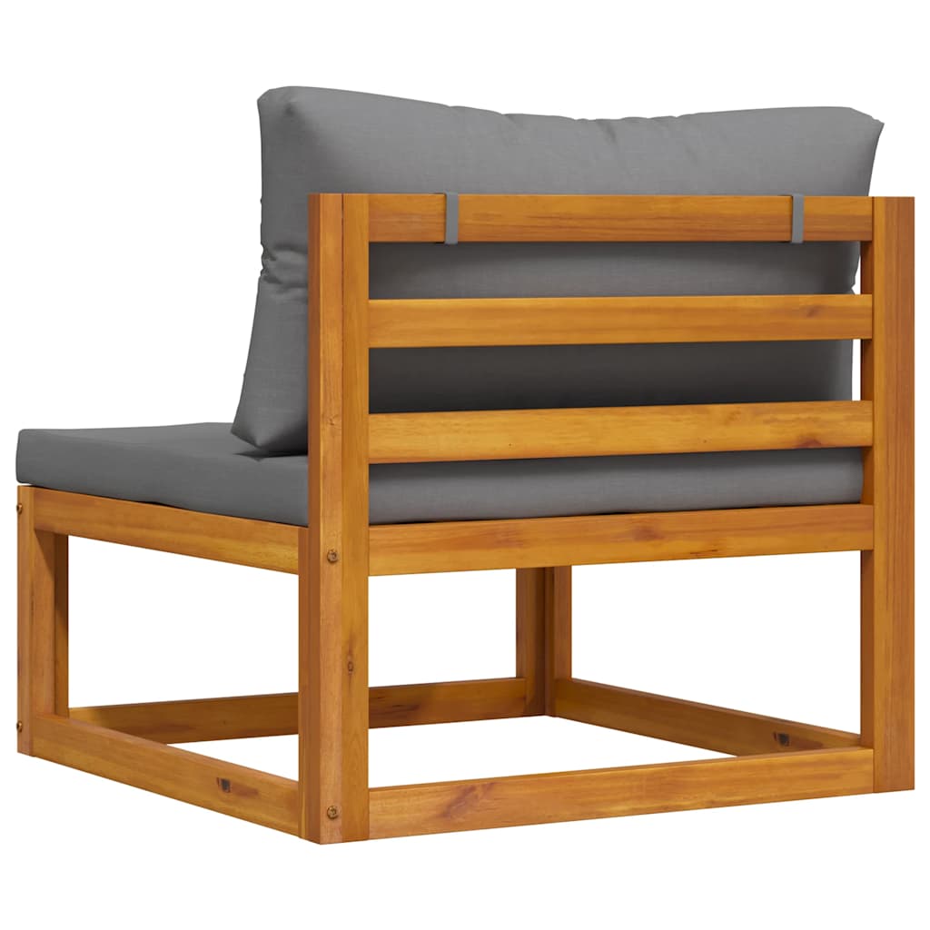 Midtsofa med pute solid acacia -tre - mørk grå, 1, sentersofa - number 5.