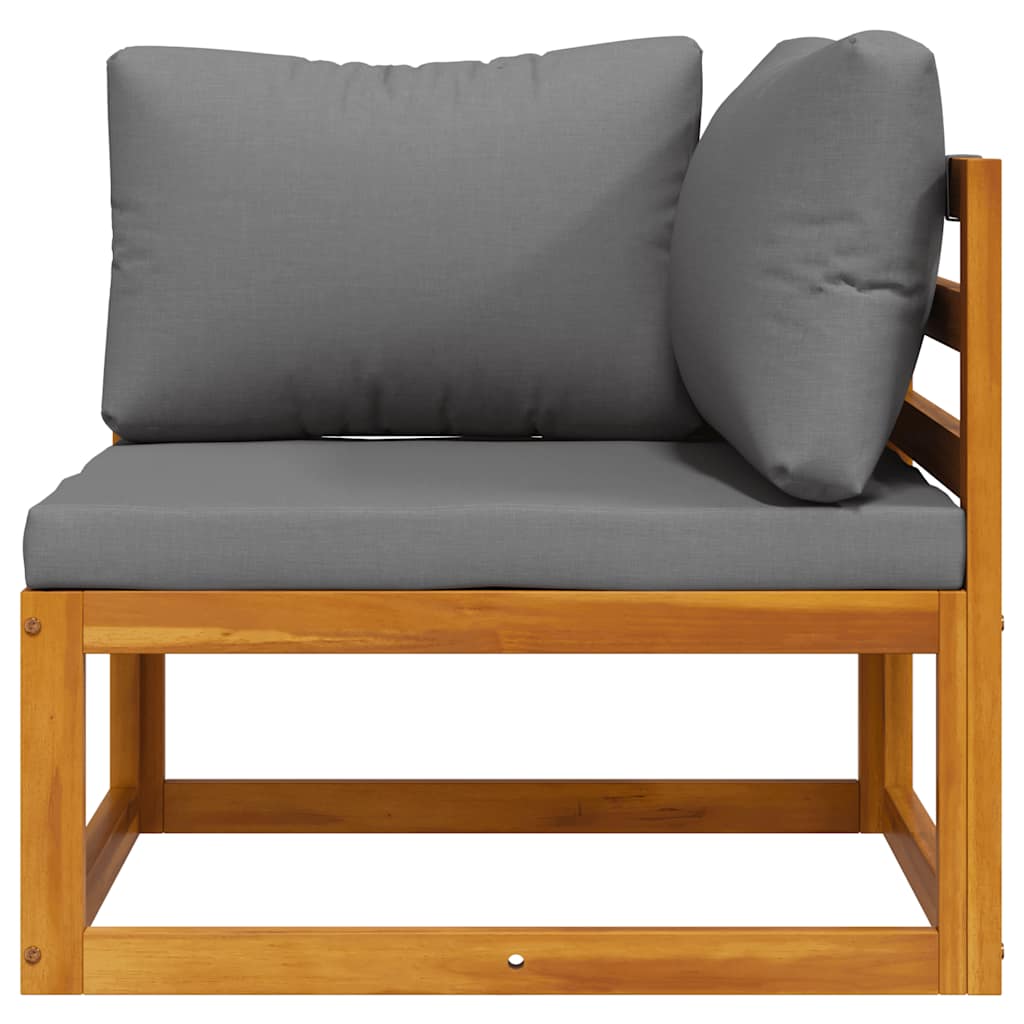 Modulær med pute massivt akasietre - mørk grå, 1, hjørnesofa - number 3.