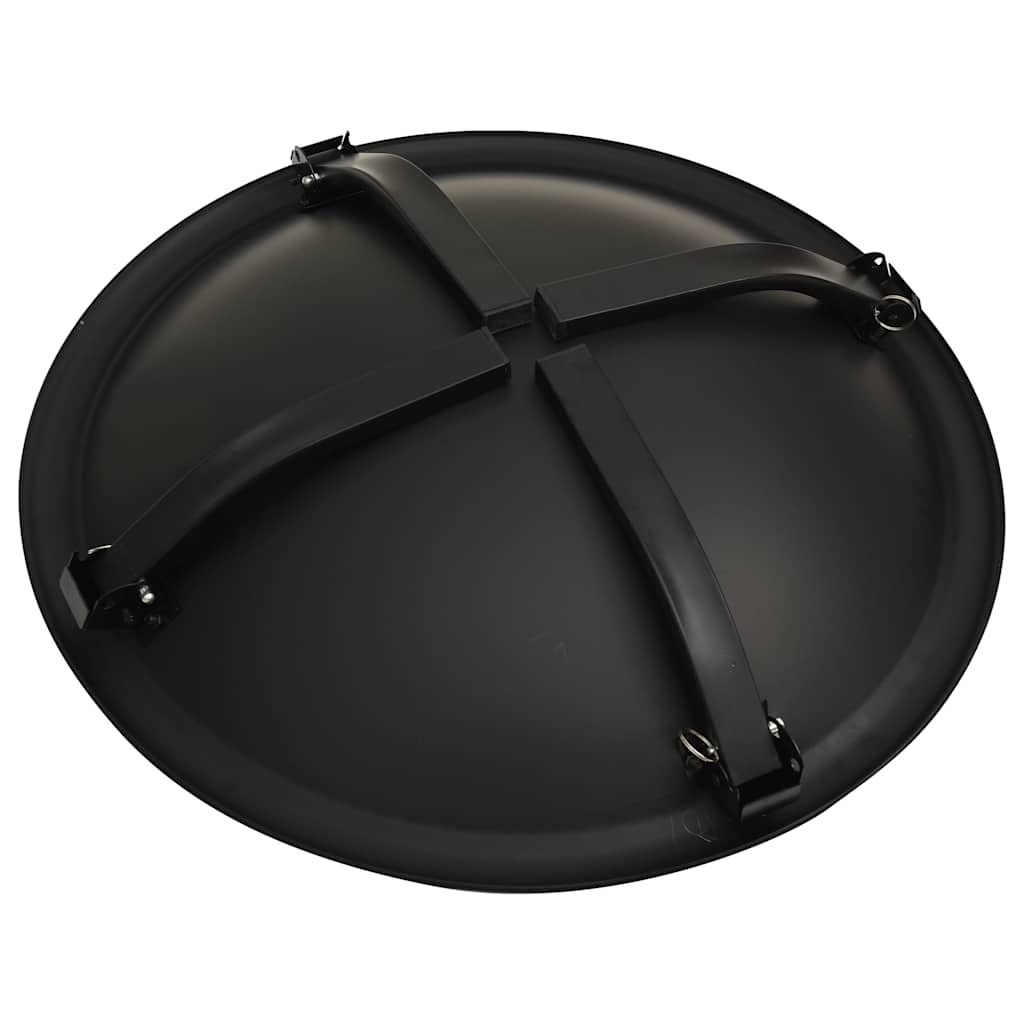 2-i-1 bålfad og grill med ildrager 56x56x49 cm stål - number 8.