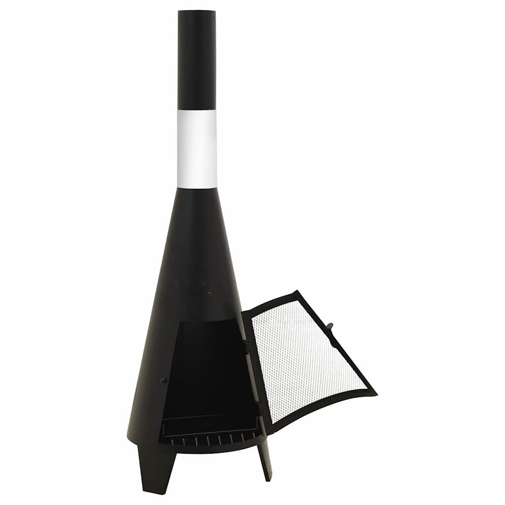 Garden fireplace with chimney 38x38x122 cm steel - number 5.