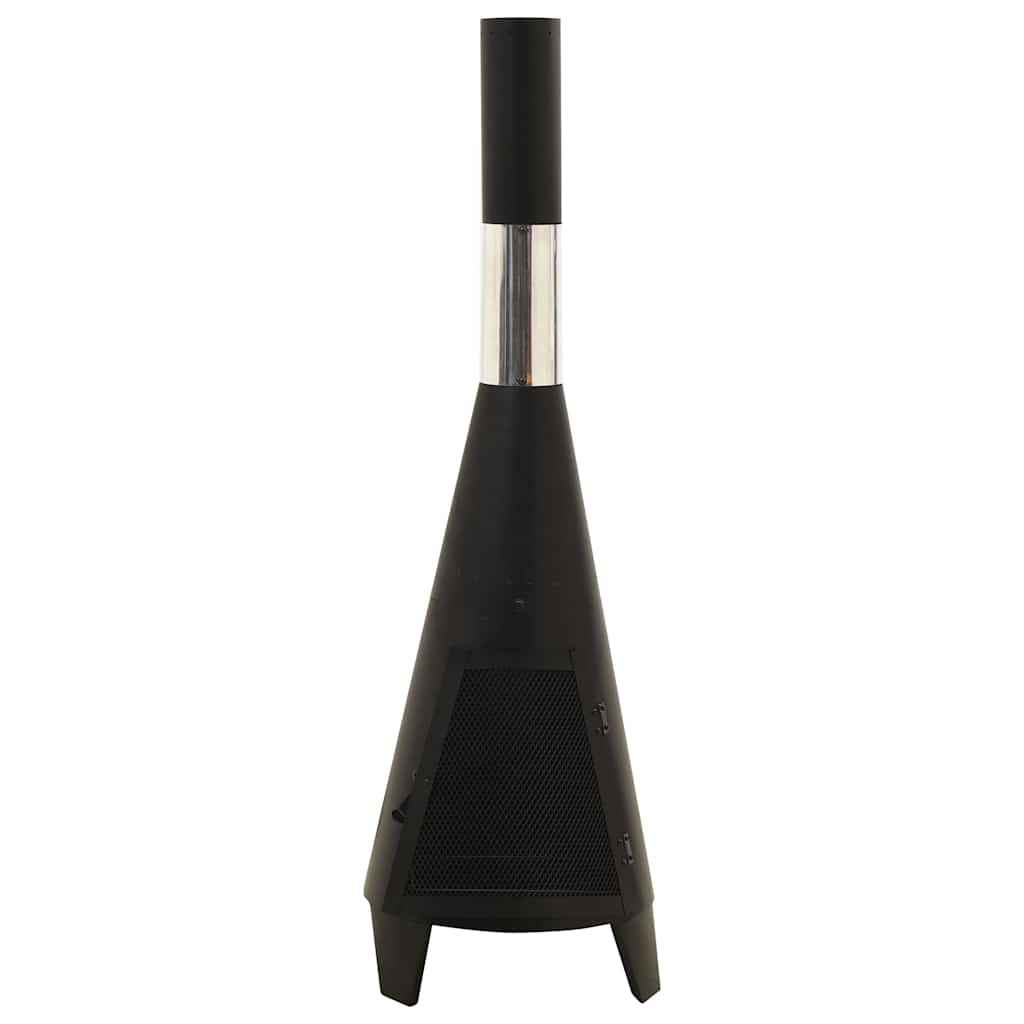 Garden fireplace with chimney 38x38x122 cm steel - number 4.