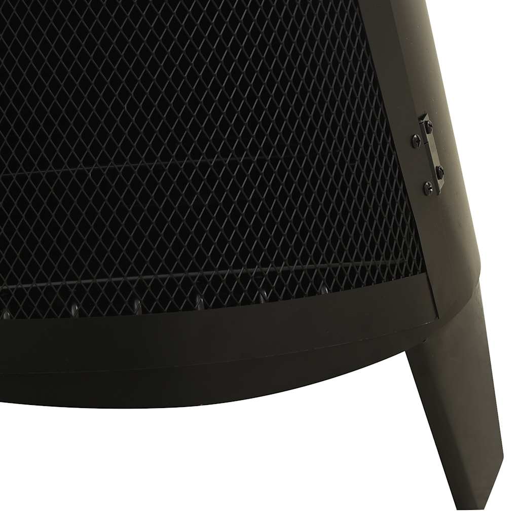 Garden fireplace with chimney 38x38x122 cm steel - number 6.