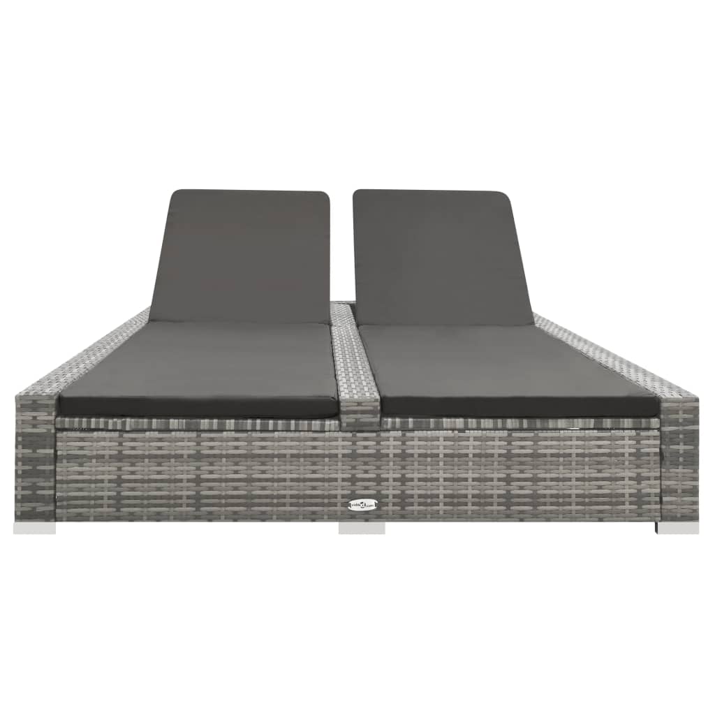 Dobbelt solseng polyrattan grå - number 2.