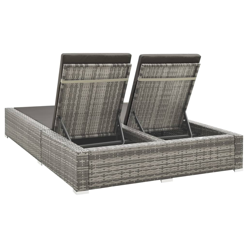 Dobbelt solseng polyrattan grå - number 4.
