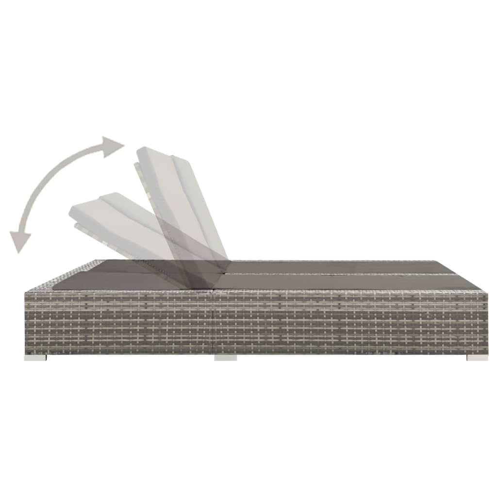 Dobbelt solseng polyrattan grå - number 3.