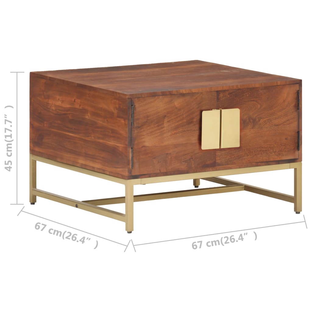 Coffee table 67x67x45 cm solid acacia wood honey brown - number 7.