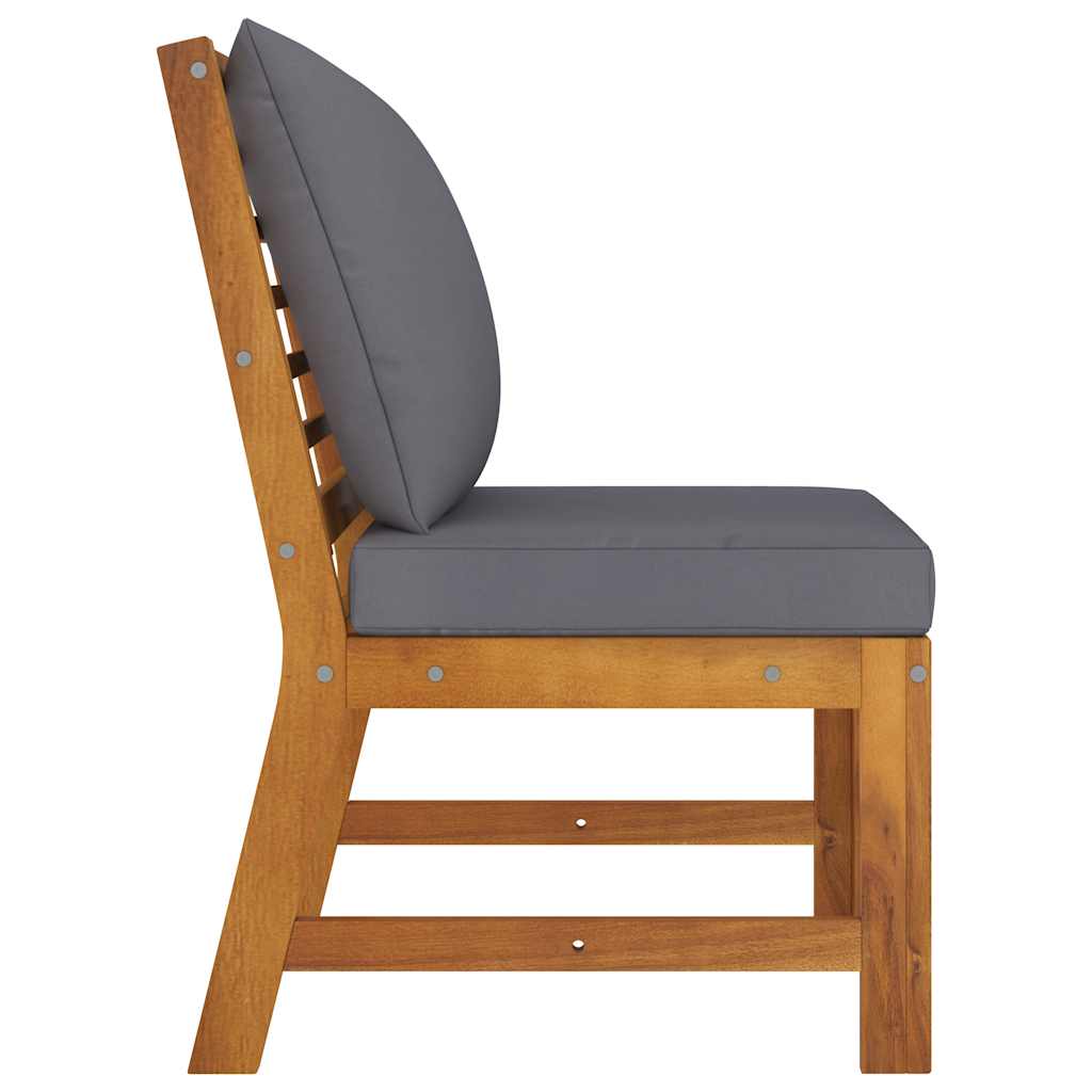 Modułowa z poduszką lite drewno akacjowe - ciemnoszara, 1, sofa środkowa - number 4.