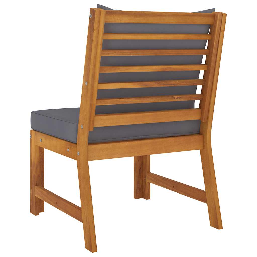 Modułowa z poduszką lite drewno akacjowe - ciemnoszara, 1, sofa środkowa - number 5.