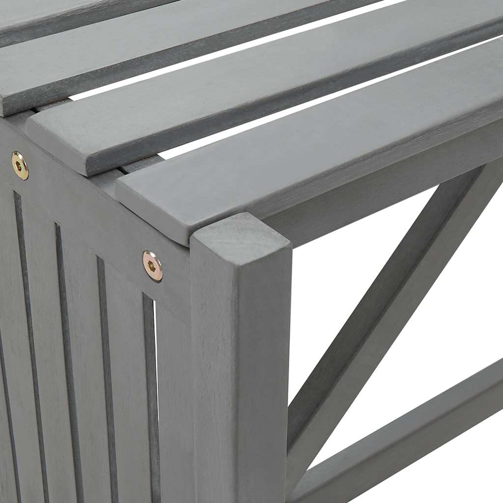 Hjørnebenk med plantekasse 117 cm helt akasietre grå - number 8.