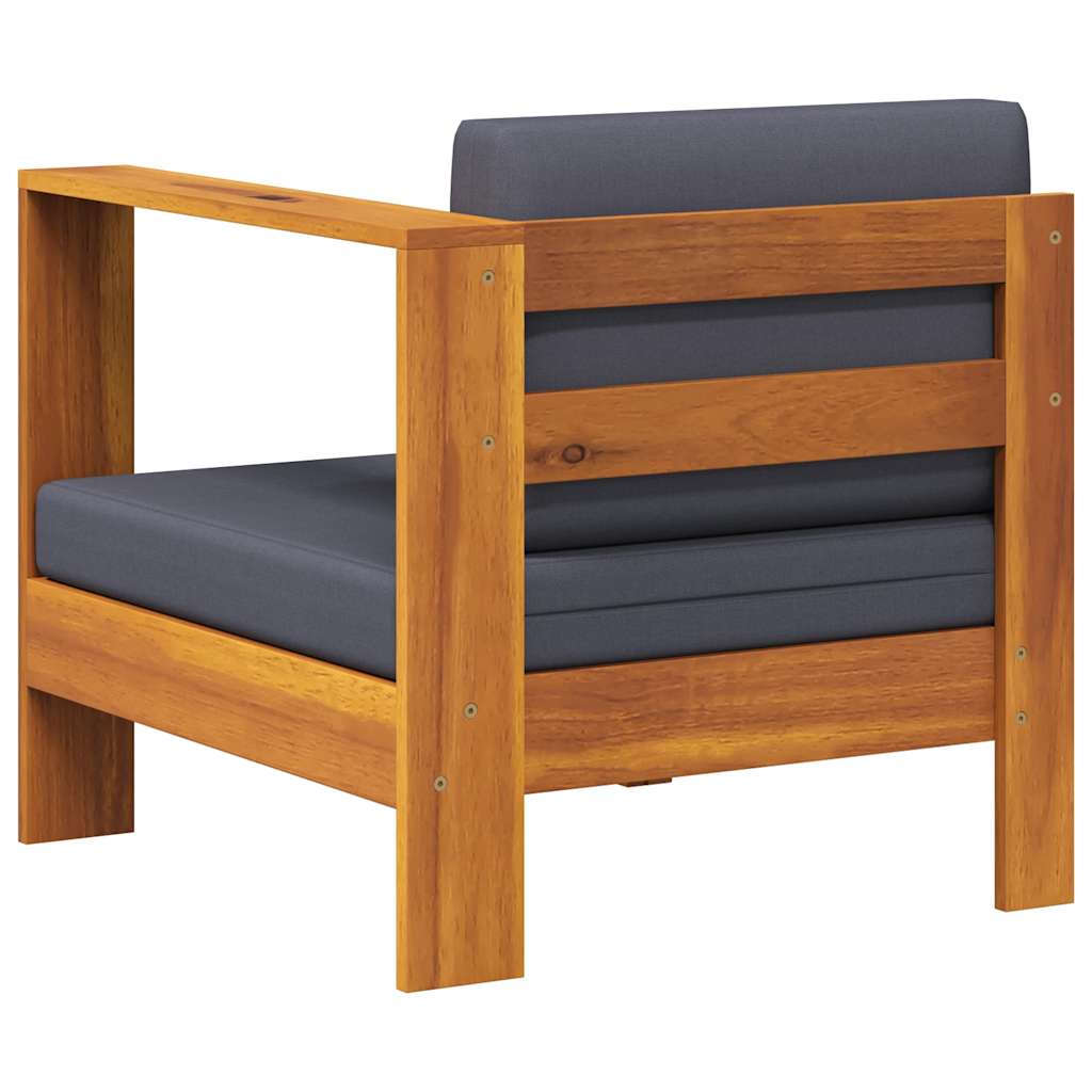 Część środkowa do sofy z podłokietnikami lite drewno akacjowe - ciemnoszary, 1, moduł sofy z lewym podłokietnikiem - number 4.