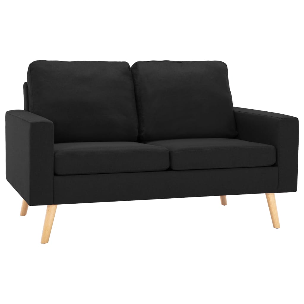 Sofasett 2 deler stoff - sort, lenestol + 2-seters sofa - number 2.