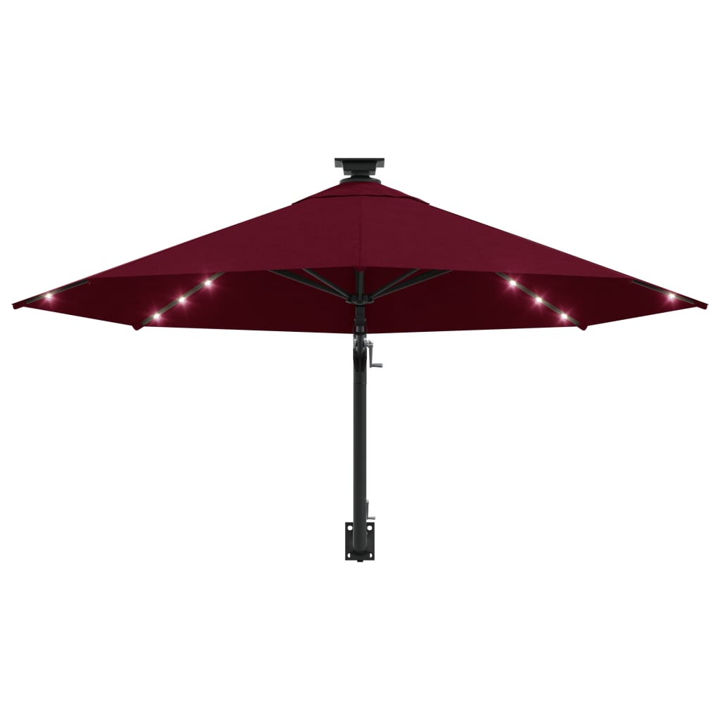 Ombrellone da parete con luce led 300 cm bordeaux - bordeaux, 1 - number 4.