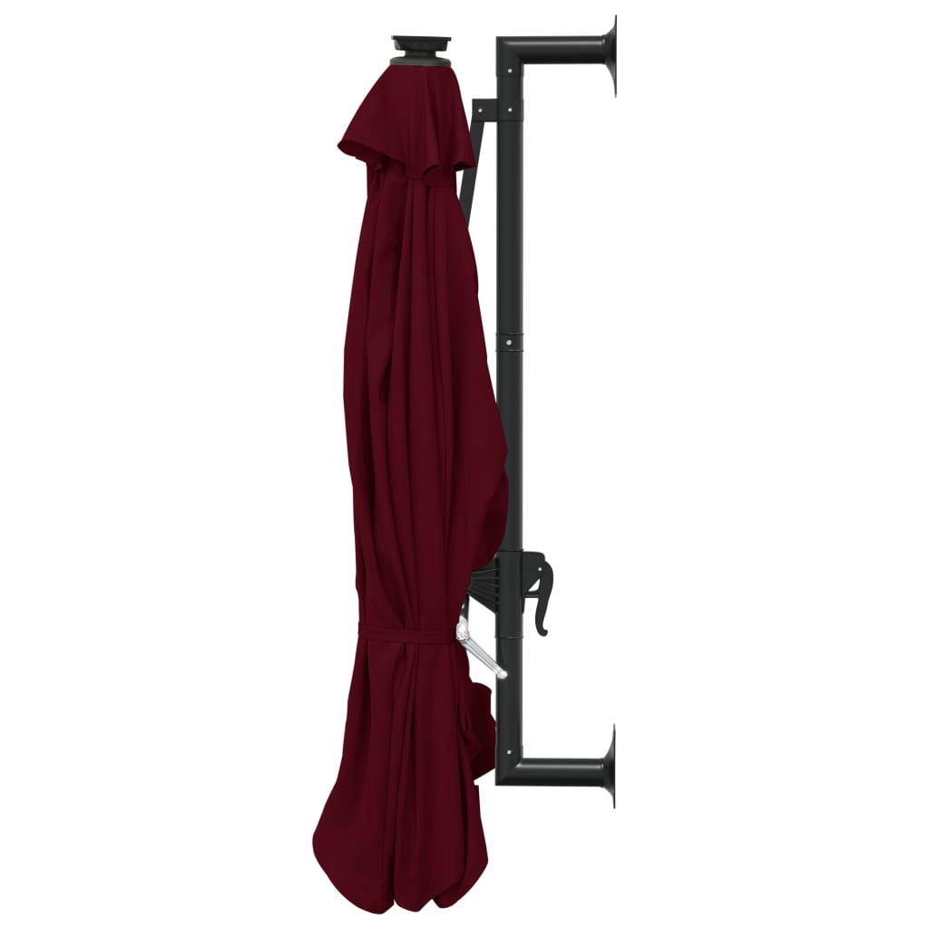 Ombrellone da parete con luce led 300 cm bordeaux - bordeaux, 1 - number 5.