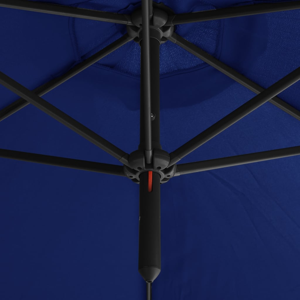 Double parasol 600 cm steel pole - azure blue, 1 - number 5.