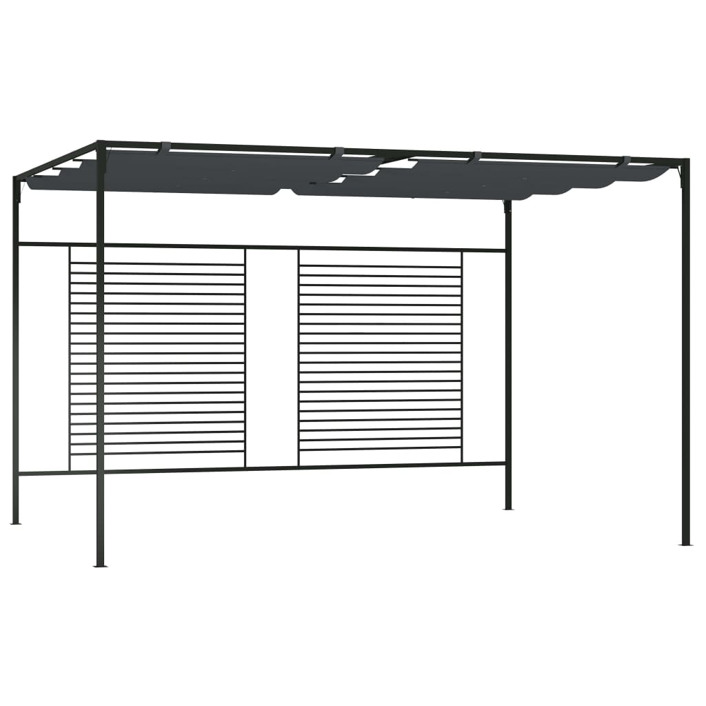 Gazebo with retractable roof 4x3x2.3 m 180 g/m² anthracite - number 1.