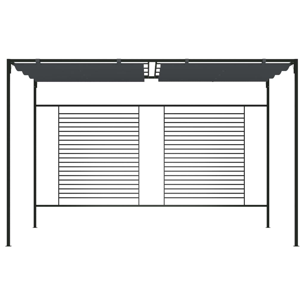 Gazebo with retractable roof 4x3x2.3 m 180 g/m² anthracite - number 2.