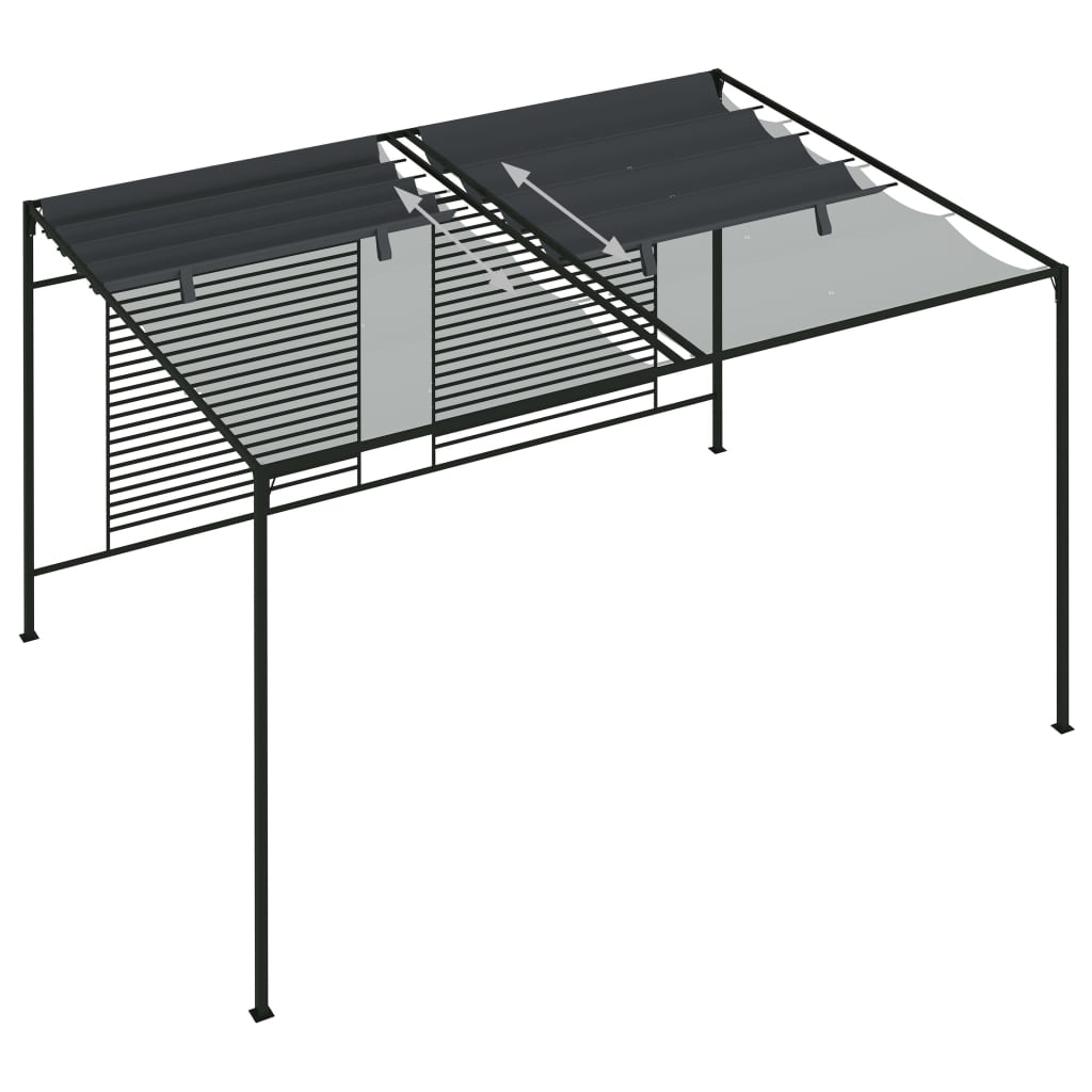 Gazebo with retractable roof 4x3x2.3 m 180 g/m² anthracite - number 6.