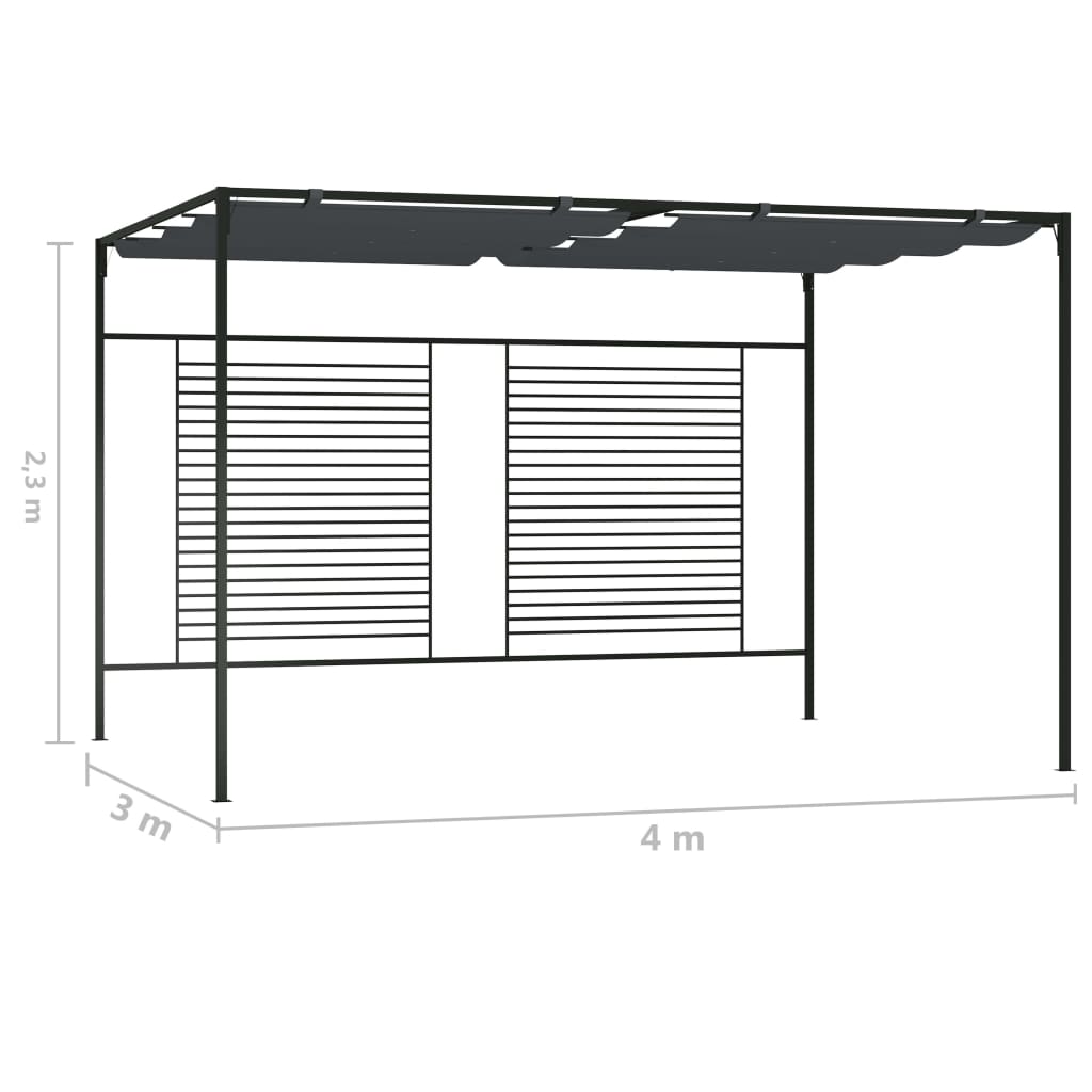 Gazebo with retractable roof 4x3x2.3 m 180 g/m² anthracite - number 7.