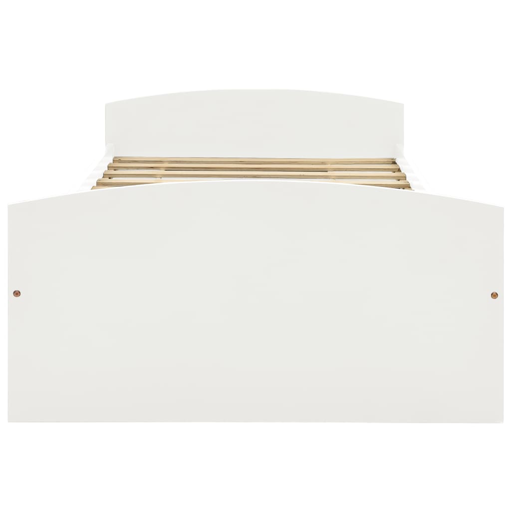 Cadre de lit avec 2 tiroirs 90x200 cm pin massif blanc - number 3.