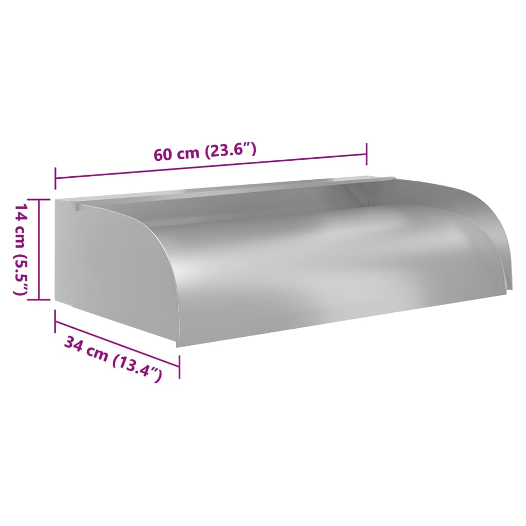 Havespringvand med led-lys 60x34x14 cm rustfrit stål 304 - number 9.