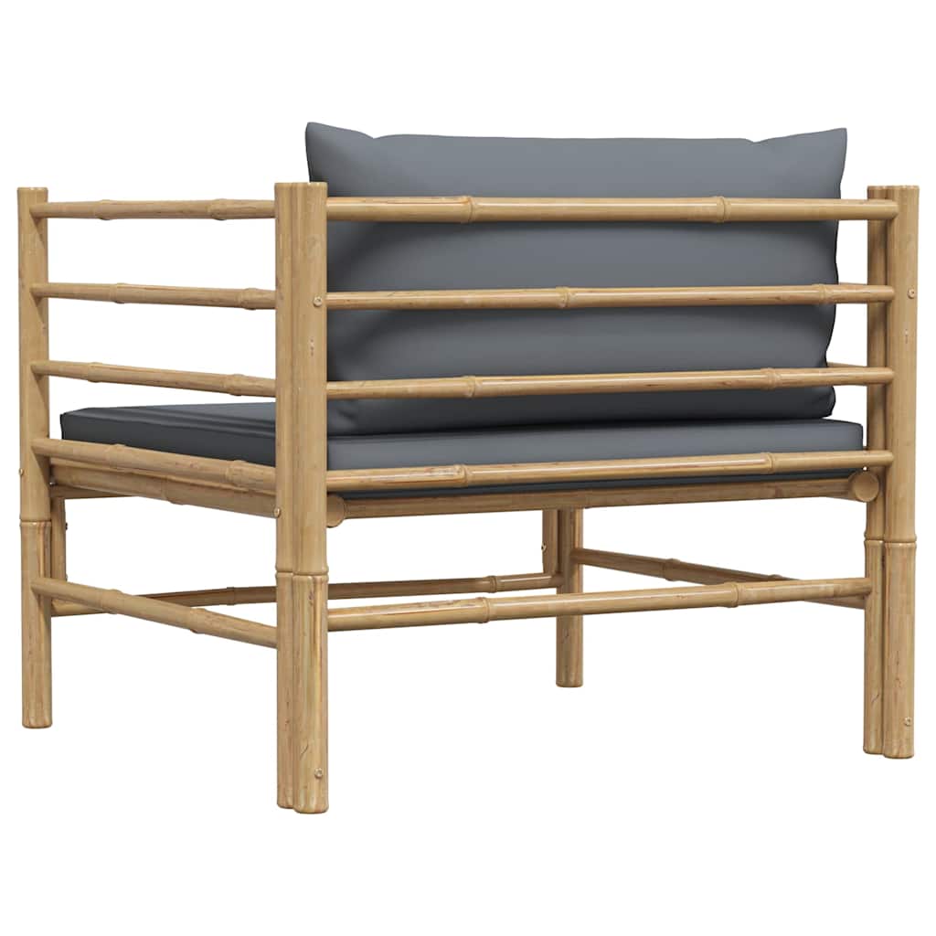 Vrtna garnitura s jastucima od bambusa - tamno siva, 1, fotelja - number 5.