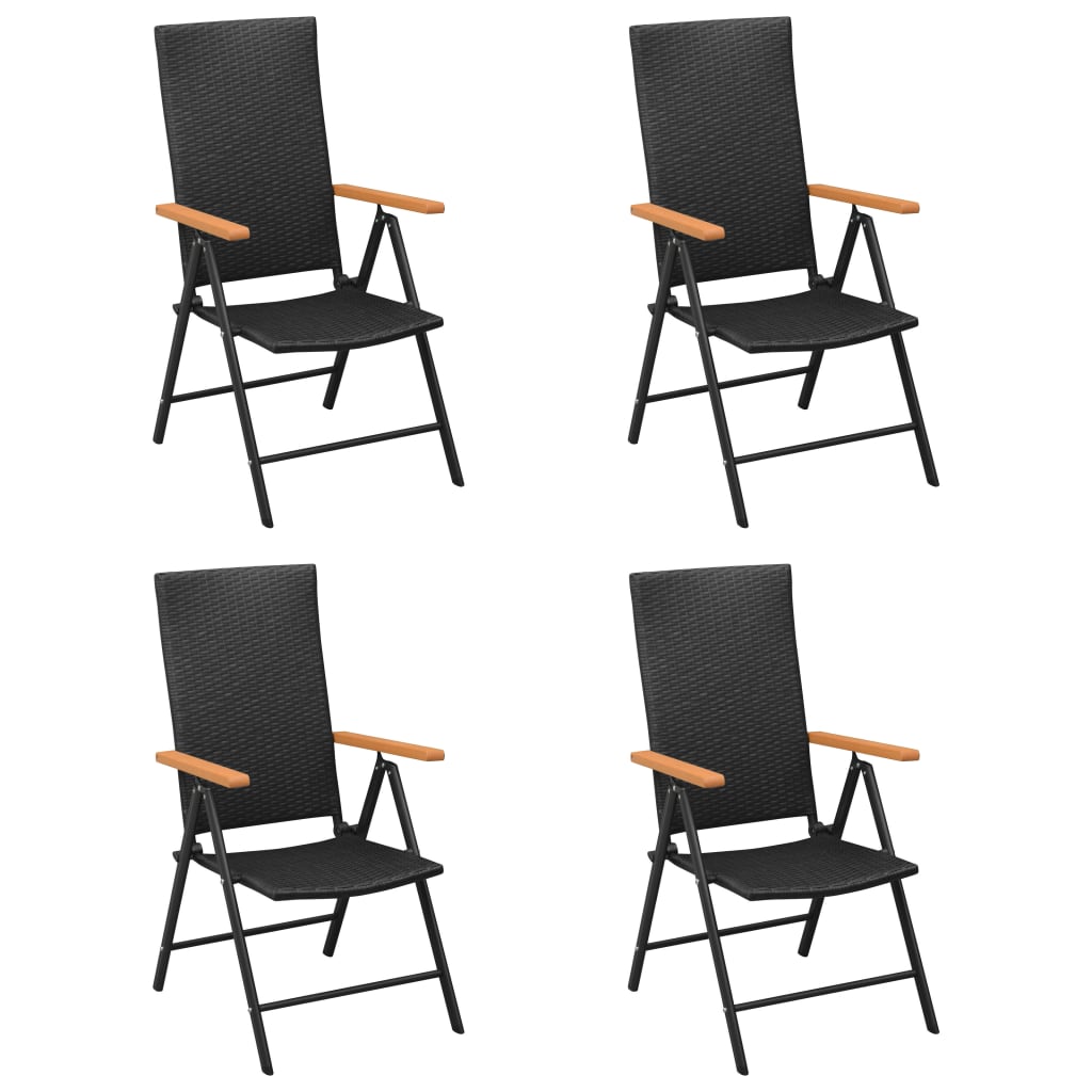 Havestole 4 stk. polyrattan sort - number 1.