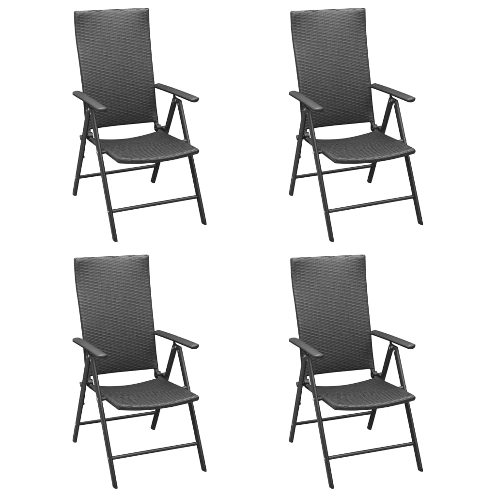 Havestole 4 stk. polyrattan sort - number 1.