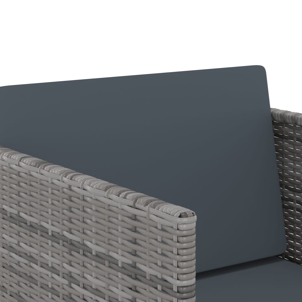 Zestaw stołowy do ogrodu 9 części z poduszkami polirattan szary - number 11.