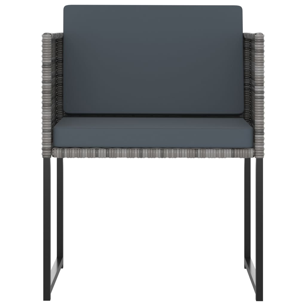 Blagovaonska stolna garnitura za vrt 11 dijelova s jastucima poliratan siva - number 4.