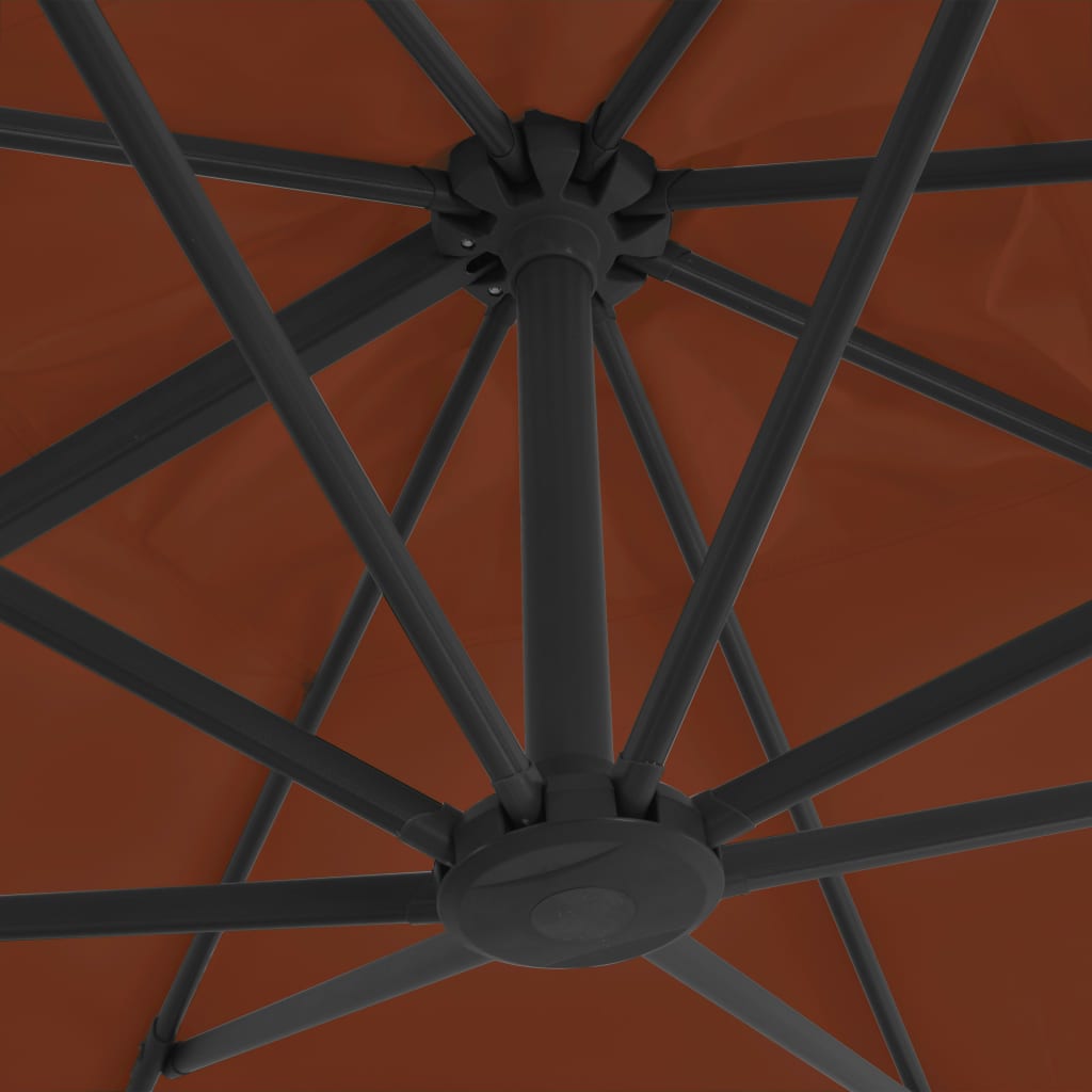 Viseći suncobran aluminijski stup - terakota, 400 x 300 cm, 1,8 aluminijska rebra - number 6.