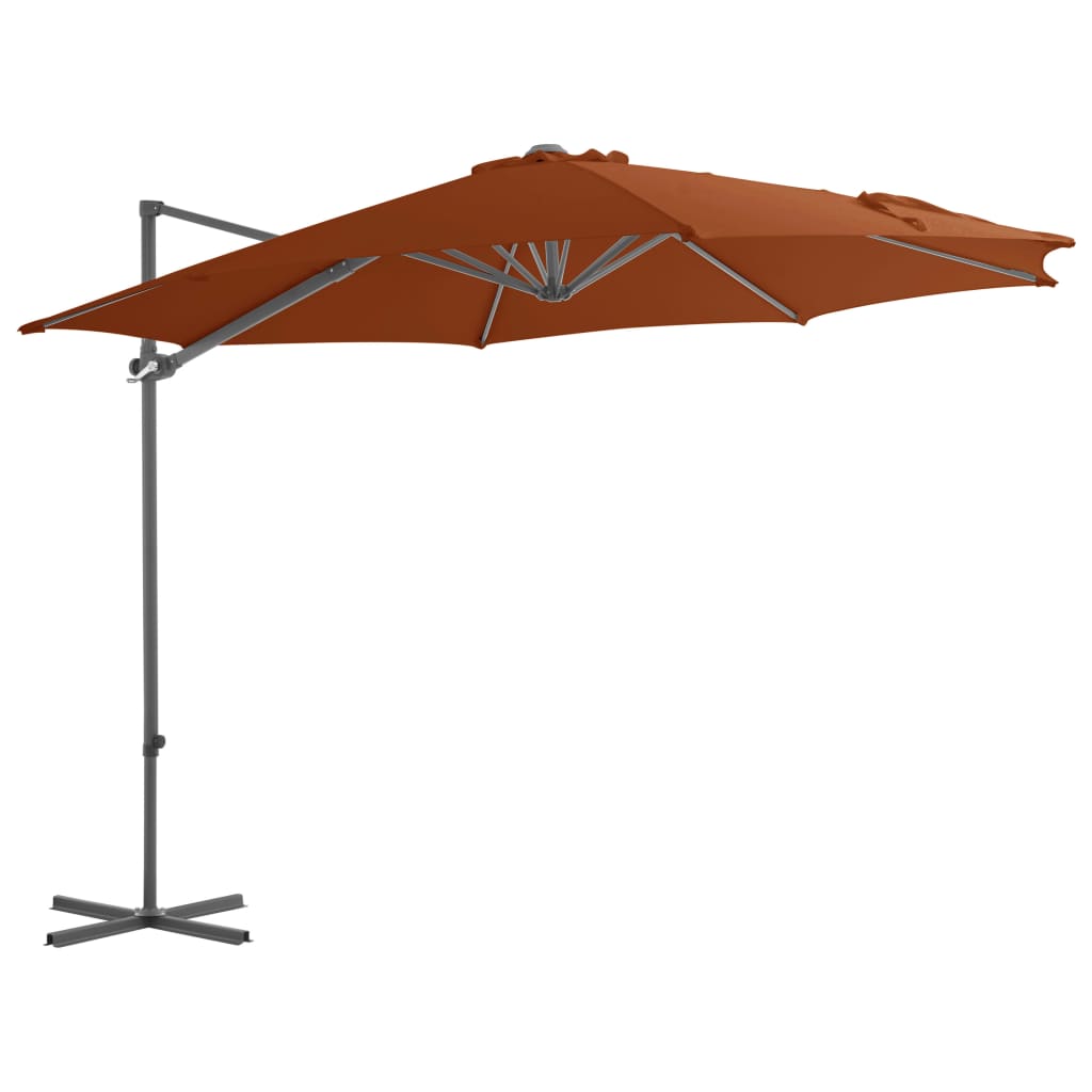 Hanging parasol 300 cm steel rod - terracotta, 300 x 255 cm, 1 - number 1.