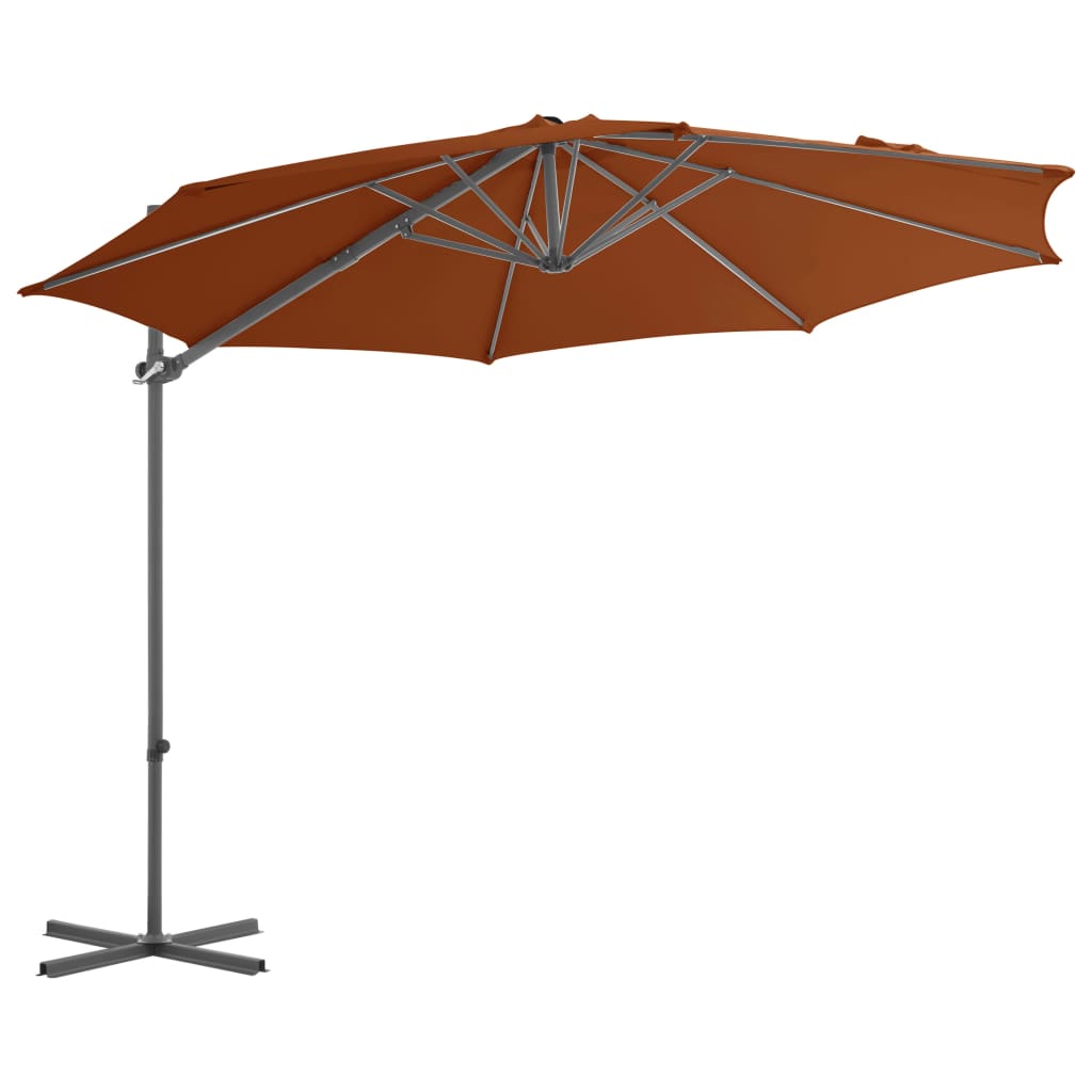 Hanging parasol 300 cm steel rod - terracotta, 300 x 255 cm, 1 - number 2.