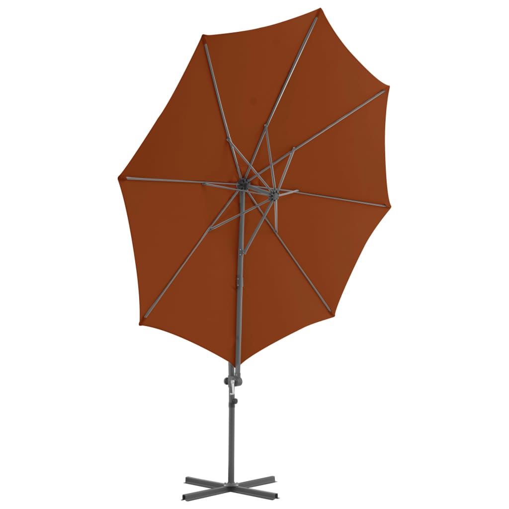 Hanging parasol 300 cm steel rod - terracotta, 300 x 255 cm, 1 - number 3.