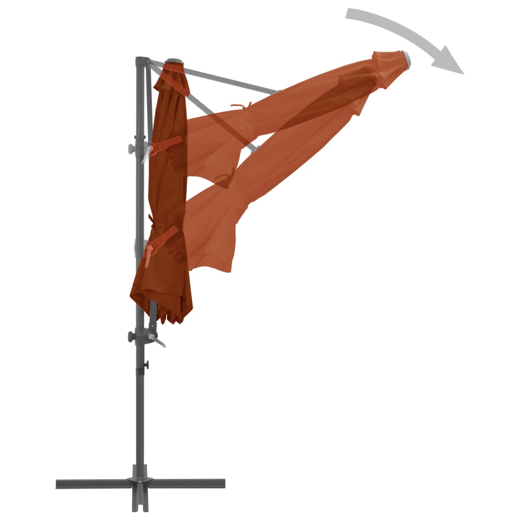 Hanging parasol 300 cm steel rod - terracotta, 300 x 255 cm, 1 - number 5.