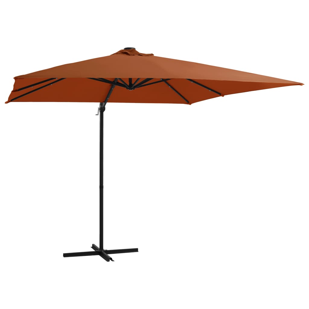 Hanging parasol with led light - terracotta, 250 x 250 cm, 1 - number 1.