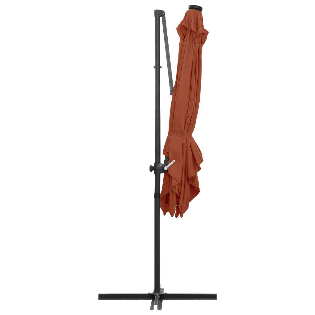 Hanging parasol with led light - terracotta, 250 x 250 cm, 1 - number 5.