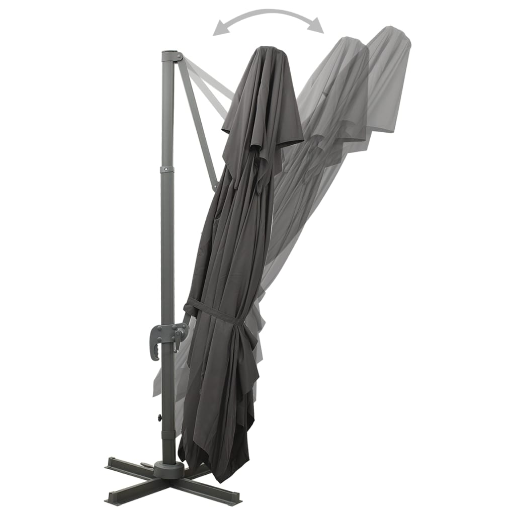 Hængeparasol med dobbelt top 400x300 cm antracitgrå - number 5.