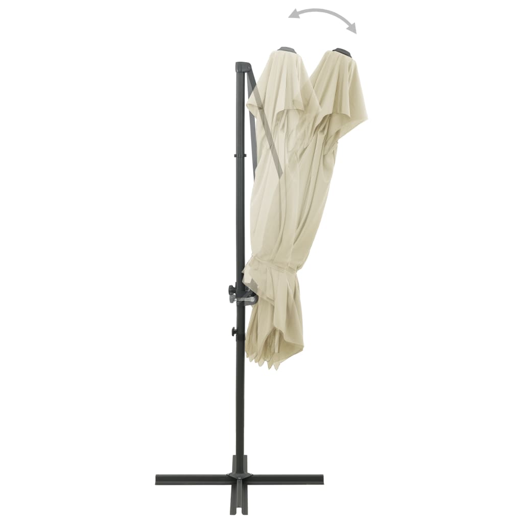 Hængeparasol med dobbelt top 250x250 cm - sandfarvet, 1 - number 5.