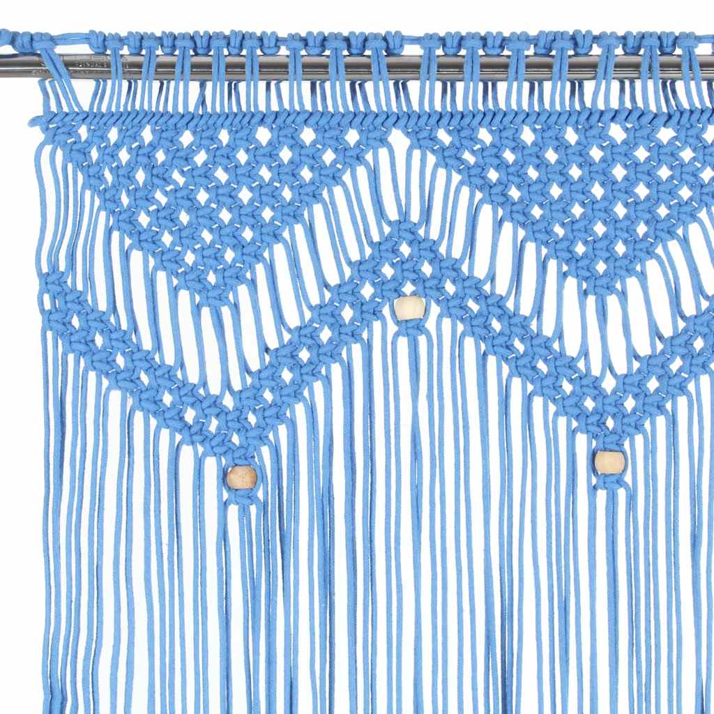 Macrame curtain 140x240 cm cotton - blue, 1 - number 3.