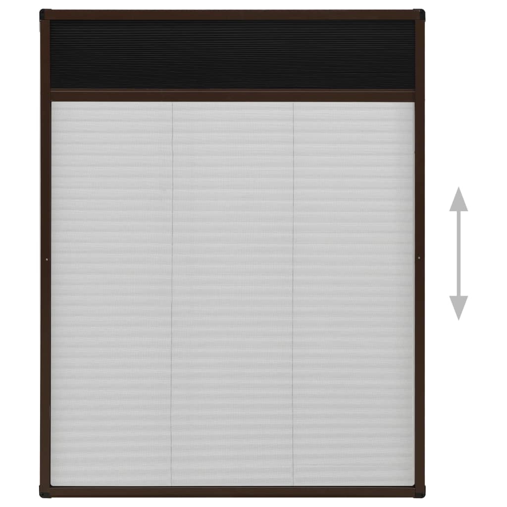 Pleated insect net for windows aluminum - brown, 60 x 80 cm - number 5.