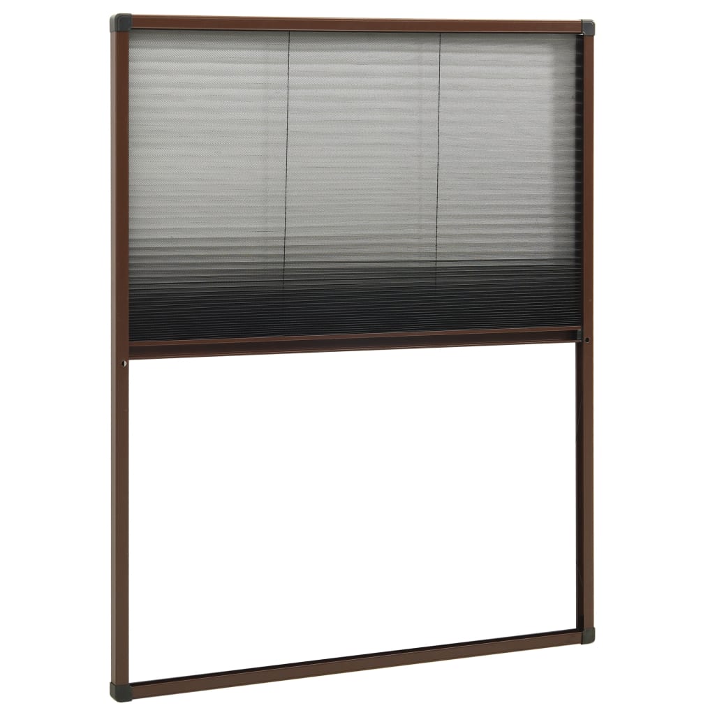 Pleated insect net for windows aluminum - brown, 60 x 80 cm - number 4.