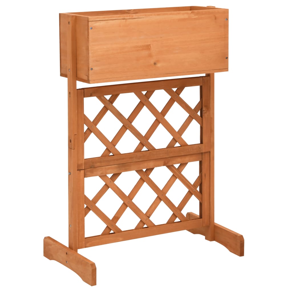 Planter with trellis 45x30x74 cm solid pine orange - number 1.