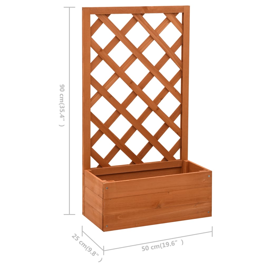 Planter with trellis 50x25x90 cm solid pine - orange, 1 - number 6.