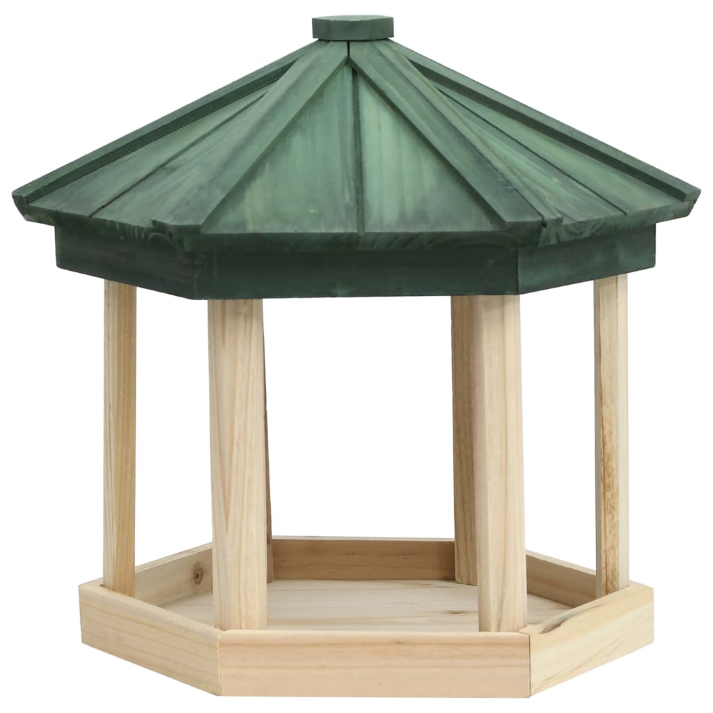 Bird feeder 33x30 cm octagonal solid pine wood - number 2.