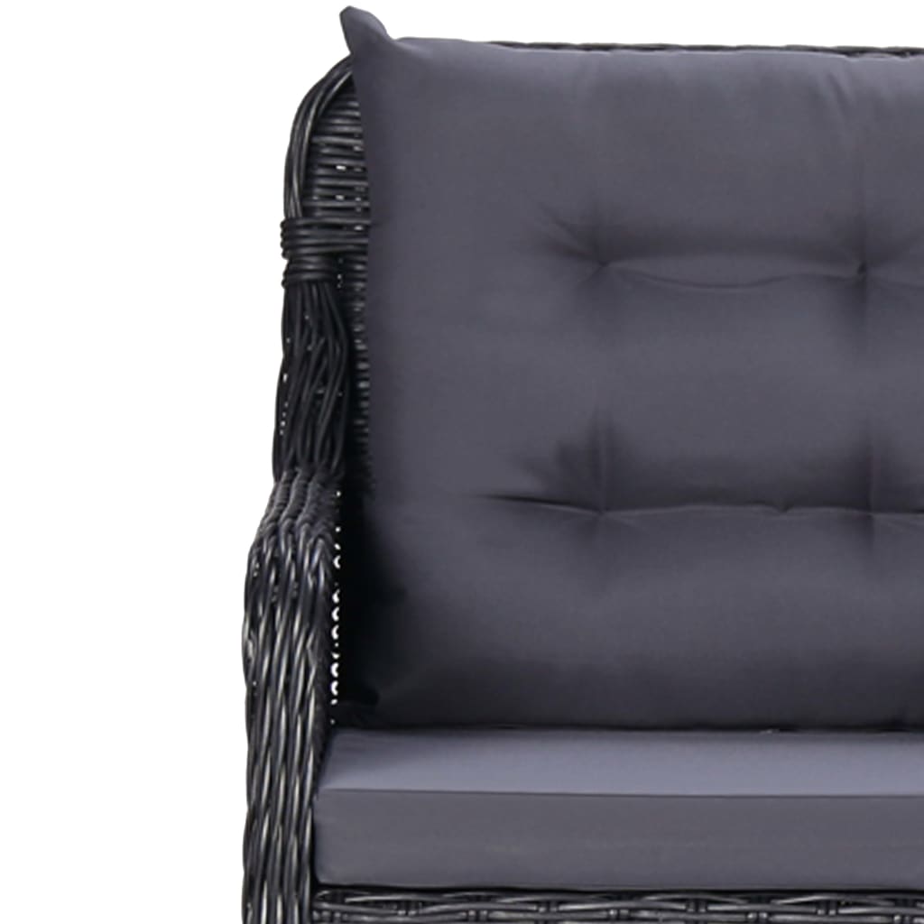 Udendørs spisebordssæt 11 dele polyrattan sort - number 10.