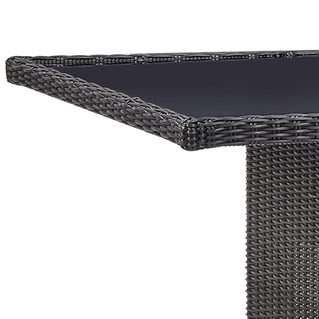 Garnitura vanjskog blagovaonskog stola od 9 dijelova crni poliratan - number 11.