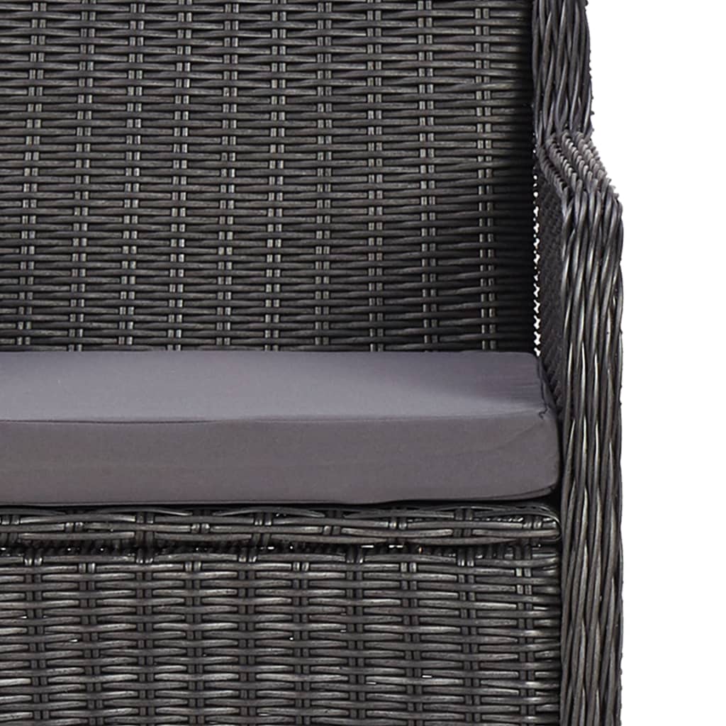 Garnitura vanjskog blagovaonskog stola od 9 dijelova crni poliratan - number 12.