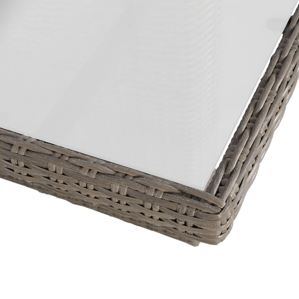 Zestaw stołowy do jadalni na zewnątrz 9 części polirattan brązowy - number 6.